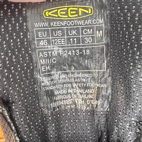 KEEN Mens Waterproof Hiking Boots 12EE Brown Leather Safety Toe READ - Picture 3 of 16